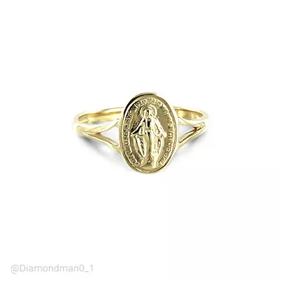 9ct Yellow Gold Miraculous Medal Ring Hallmarked Solid Gold Finger Size I-Q • $214.51