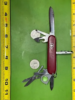 Victorinox Explorer Red 91 Mm Swiss Army Knife W/ Magnifying Glass.  #33 • $33