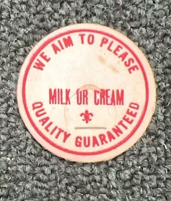 Vintage Cardboard Milk Bottle Top Cap. Milk Or Cream. • $2.99