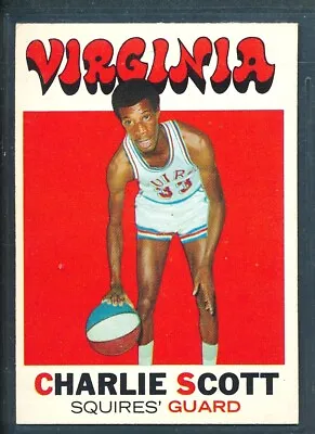 1971 Topps Basketball #190: CHARLIE SCOTT RC Virginia Squires HOF ~ EX-MT • $29.50