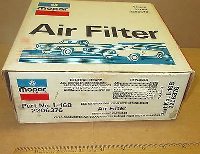 Mopar 2206376 Air Filter 1960-1980 Slant Six Plymouth Dodge 170 198 225 NOS • $19.95