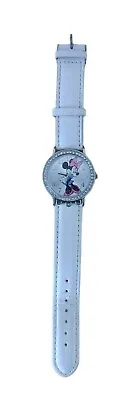 Disney Minnie Mouse Min031 Silver Tone White Strap Watch  • $12.24