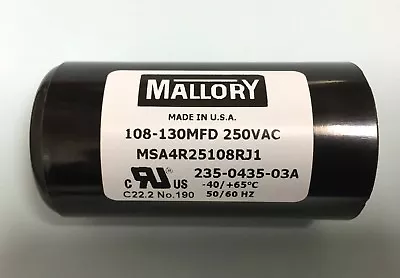 108 130uF Mallory Motor Start Capacitor MSA4R25108RJ1 240V Motors 108-130mfd • $40