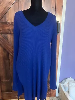 H&M H & M Tunic Sweater Dress V Neck Long Sleeve - Cobalt Blue - Size Large NWT • $8