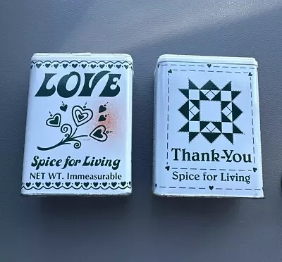 Vtg 1982 Green Lettering LOVE Is The Spice For Living Tin Immeasurable HTF Lot • $39.99