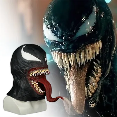 The Venom Spiderman Mask Cosplay Edward Brock Superhero Venom Latex Masks Helmet • $14