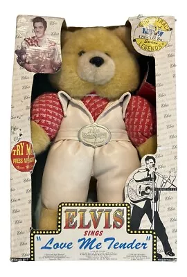 Elvis Presley Plush Teddy Bear Rare Collectible Sings “Love Me Tender” • $25