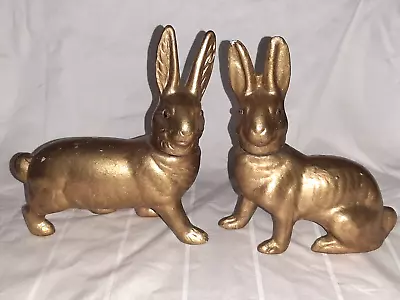 Vintage 2 Pc Paper Mache Rabbit Bunny Figure Lot - Heads Removeable • $99.99