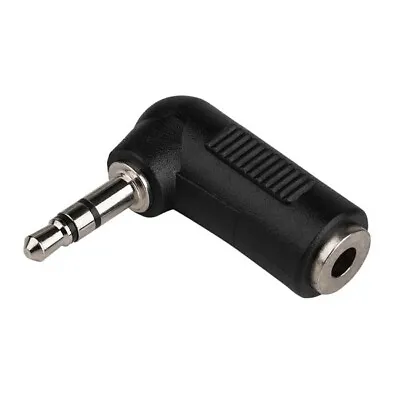 3.5mm STEREO Jack Male Plug To Female Socket Right Angle Aux Adapter 90 Degrees • £2.97