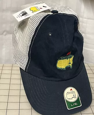 Masters Tournament Fitted Stretch Navy Golf Hat L/XL Size Augusta National • $74.99