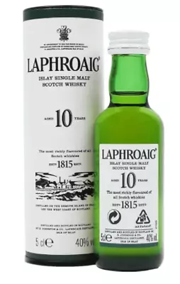 Laphroaig 10 Year Old Scotch Whisky 40% ABV 50ml Miniature • $16.99