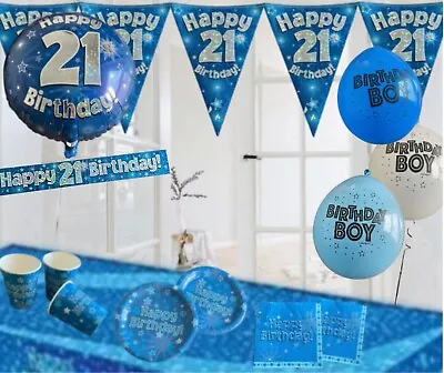 Age 21 / 21st Birthday Blue Themed Party Decorations & Party Table Decorations • £3.25