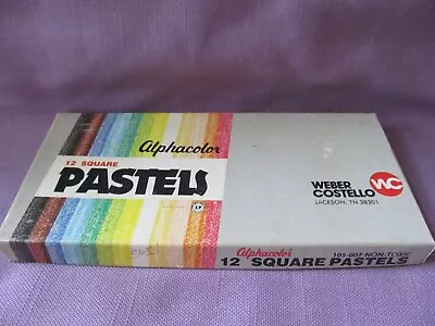 Vintage Weber Costello Alphacolor 12 Square Pastels Used • $9.50