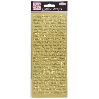 Anita's Outline Stickers - Peel Offs - Relative Messages - Gold - ANT 8101318 • £2.75