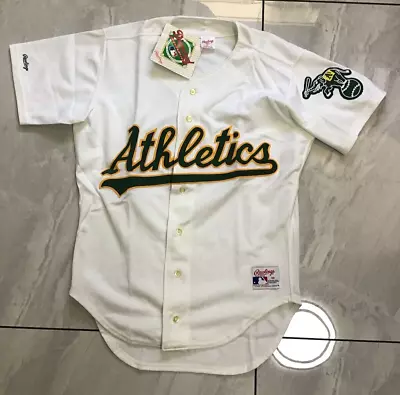 NWT!  Vtg 90s OAKLAND ATHLETICS A's AUTHENTIC RAWLINGS Home Jersey Size 40 USA • $5.50