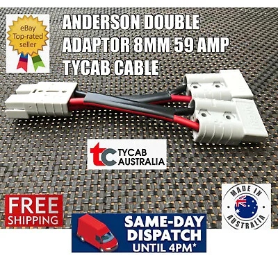 $21.14 • Buy 50 Amp Anderson Plug Connector Double Y Adaptor 8mm Automotive Tycab Cable Solar