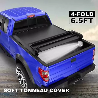 Truck Tonneau Cover Fits 15-22 FORD F150 Super Crew  6.5FT Bed Models 4-FOLD • $148.97