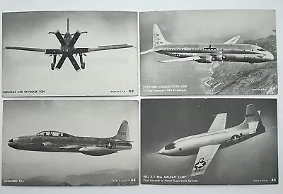 Lot Of 4 American Military Planes Vintage Postcards Black&White Lockheed Douglas • $15.95