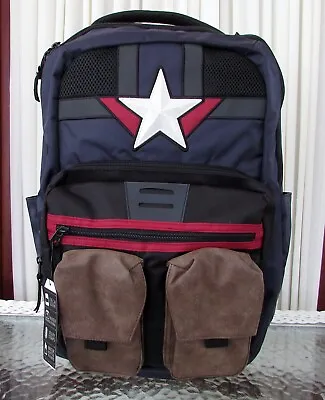 Marvel Captain America Built-up Backpack Travel School Laptop Bag Bioworld NWT • $69.95