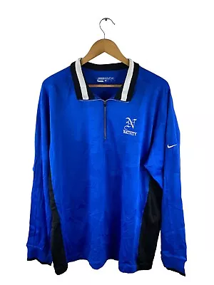 VINTAGE Nike Golf Dri Fit Pullover Jumper Mens Size XL Blue Collar Nativity Logo • $39.95