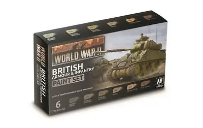 70204 WW2 British Armour And Infantry Paint Set Vallejo Flames Of War GF9 NIB • $17.50