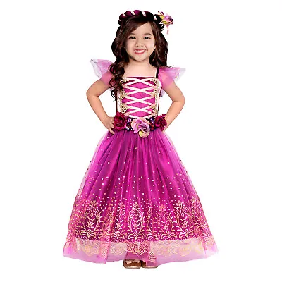 Child Kids Girls Plum Princess Fairytale Book Week Fancy Dress Costume New • £20.99