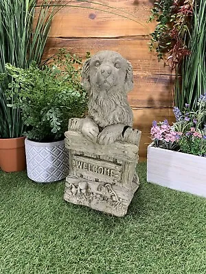 Stone Garden Labrador Golden Retriever Dog Welcome Sign Ornament  • £39.70