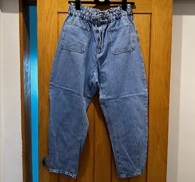 Zara Blue Paperbag Jeans Size 42 (14) • £19