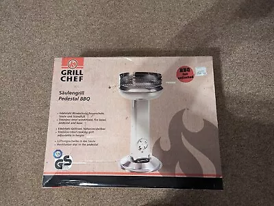 Charcoal Grill Chef Barbecue Landmann Stainless Steel Pedestal Smoker Large  • £45