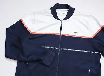 £23 • Buy Lacoste Sport Tracksui Jacket Mens Track Top Size 8 XXXL 3XL Navy Blue White