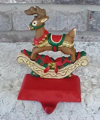 Vintage Midwest Rocking Reindeer Stocking Holder Hanger Cast Iron Cannon Falls • $59.99