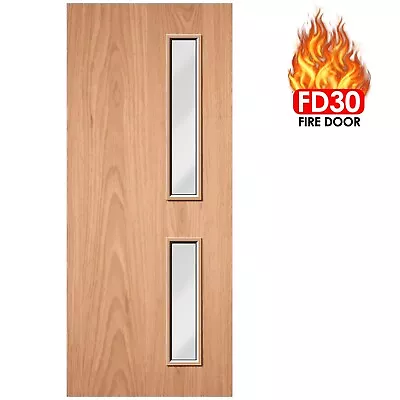 ✅ BRANDED Internal Plywood Paint Grade 16G Glazed 🔥FD30 Fire Door 44mmThickness • £285