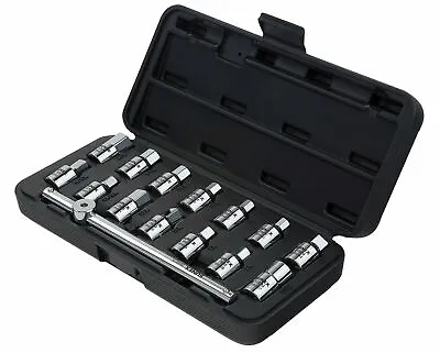 New Sunex 3/8  Dr. 15Pc Drain Plug Key Set- 8846-w/ T-Handle- Free Shipping  • $39.39