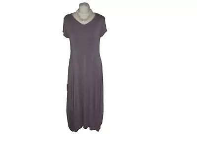 Yong Kim Lagenlook Lilac Bubble Hem Dress 12 Stretchy • £9.99