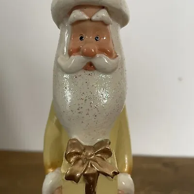 Father Christmas Santa Claus Figure Ceramic Yellow • £14.95