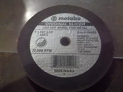 Lot Of 6 Metabo 55323 Original Slicer Metal Cut Off Wheel 22000rpm 4  (dr1e1) • $40