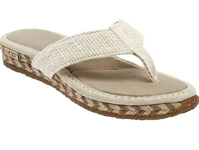 NIB Authentic UGG Australia Cream Playa Flip Flop Style Sandals Shoes 5 6 7 • $64.95