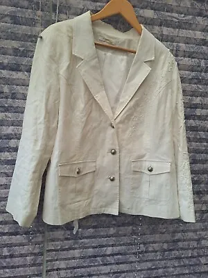 Changes By Together Cream Linen Mix Ladies Jacket - Size (See Description) • £14