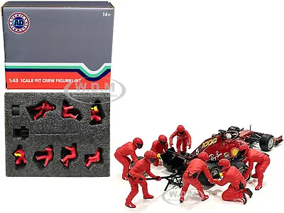 Formula 1 Pit Crew 7 Figure Set Team Red Release Ii 1/43 American Diorama 38385 • $39.99