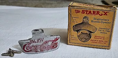 VINTAGE STARR X ENJOY COCA COLA BOTTLE OPENER In ORIGINAL BOX / WALL MOUNT • $1.99