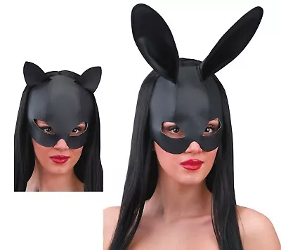 Cat Or Rabbit Bunny Masks Sexy Cosplay Leather Look Adult Play Ears PVC Fabric • £8.99