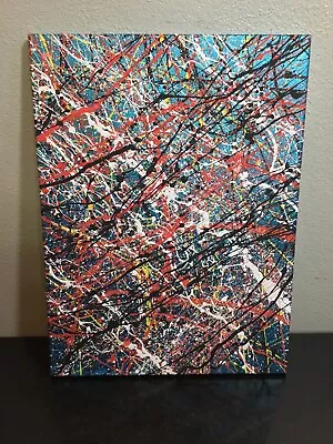 Jackson Pollock Style Painting 12  X 16  No. 173 Signed By Artist COA Issued • $299.92