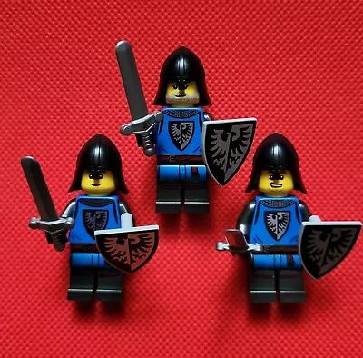 3 X Lego Black Falcon Knights Minifigures Brand New Castle MOC • £16.50