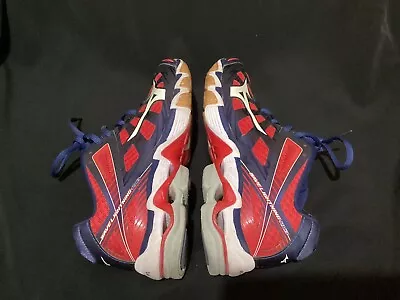 Mizuno Wave Lightning RX3 Running Volleyball Shoes Womens Size 8 Red White Blue • $32.99