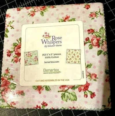 Rose Whispers By Eleanor Burns 5”Charm Pack 42 Squares Each Benartex • $17.50