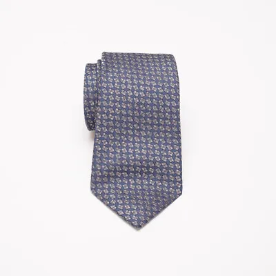 Isaia Napoli Tie Blue Gray Silk 7-Fold Handmade In Italy • $42