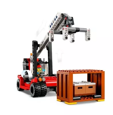 LEGO Train City 60336 Crane Lift Reach Stacker Mini Fig Container Cargo Carriage • $45