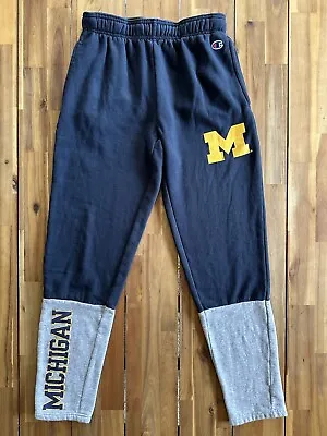 Champion University Of Michigan Wolverines Sweatpants Size Small Blue Gray UofM • $19.88