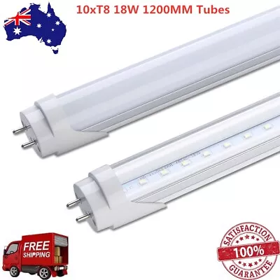 10x LED LIGHT TUBE T8 1.2M 18W 6500K CLEAR FROST FLUORESCENT WHITE BULB 120CM AU • $79.99