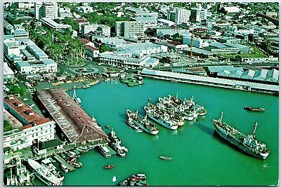 Vintage Continental Sized Postcard View Of Port Louis Harbor Mauritius 1983 • £7.71